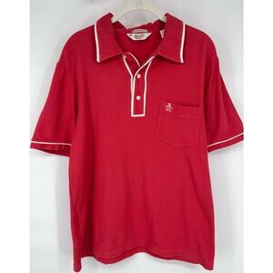 Original Penguin Men Big Earl Pique Pocket Polo Heritage Slim Fit Red Size Large